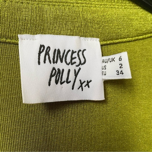 Princess Polly Moss Green Wrap Dress size US 2 - Picture 2 of 5